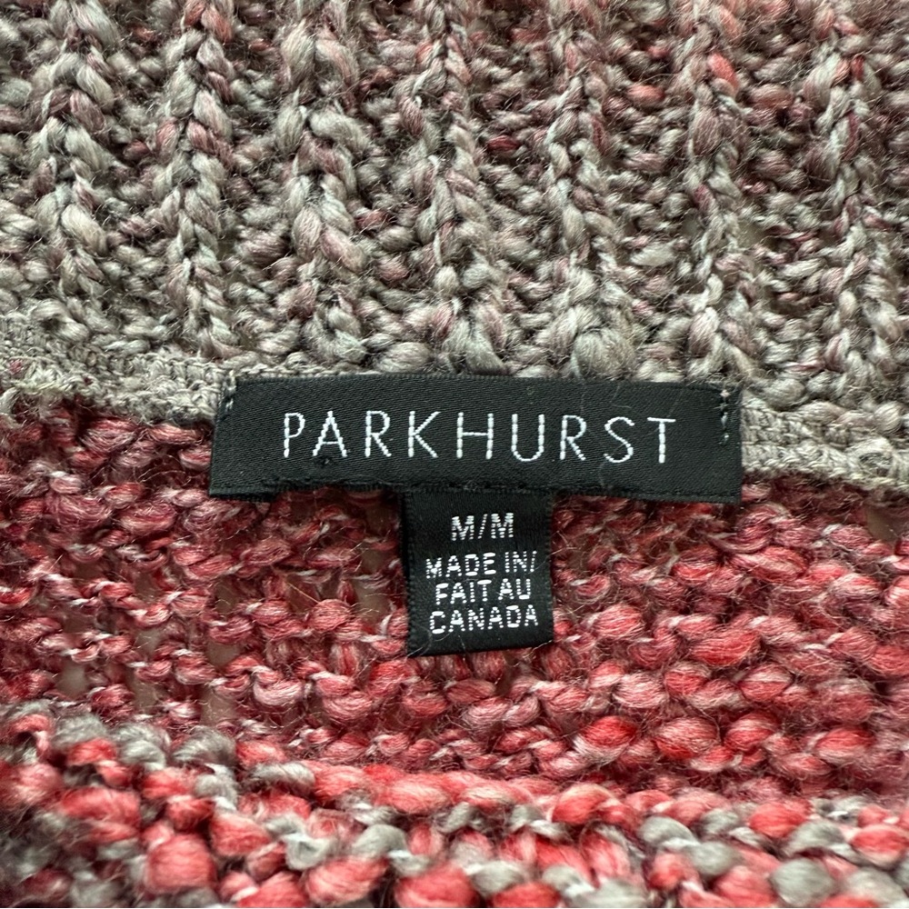 Parkhurst~ Sweater~Women's M~Maroon/Gray Ombré~Boatneck~Longsleeve~High/Low Hem - Picture 8 of 10